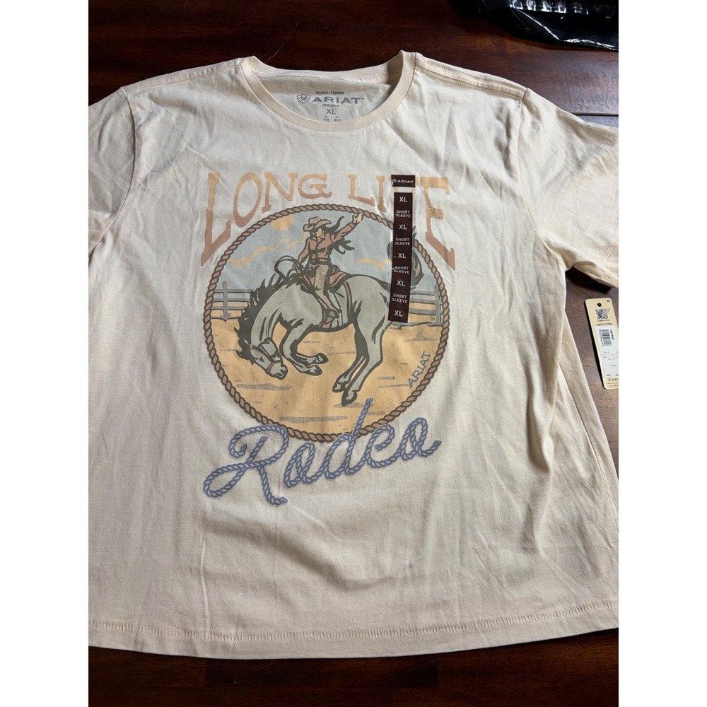 Ariat Long Live Rodeo Graphic T-Shirt Natural XL 10078383